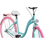 Dámsky retro bicykel 28" Lavida 3-prevodový Modrý, ružové kolesá